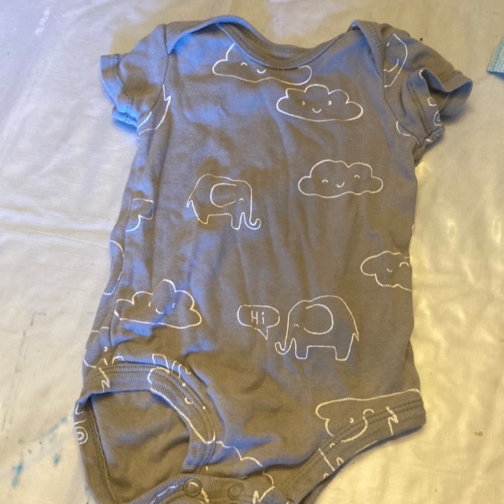Three month cloud onesie